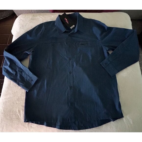 Sitka Gear Mens Button-Up Shirt XL Blue Employee Worldwide Power Products Logo - Picture 1 of 9